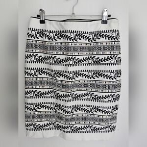 White House Black Market Patterned Midi Skirt